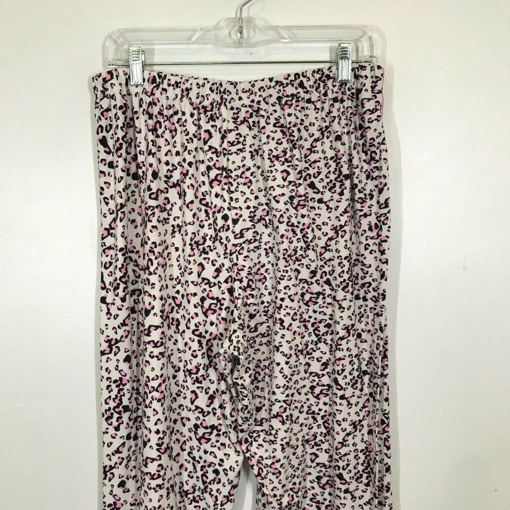 Laundry By Shelli Segal Womens Pink Leopard Straight Lounge Pajama Pants Large - Picture 5 of 7